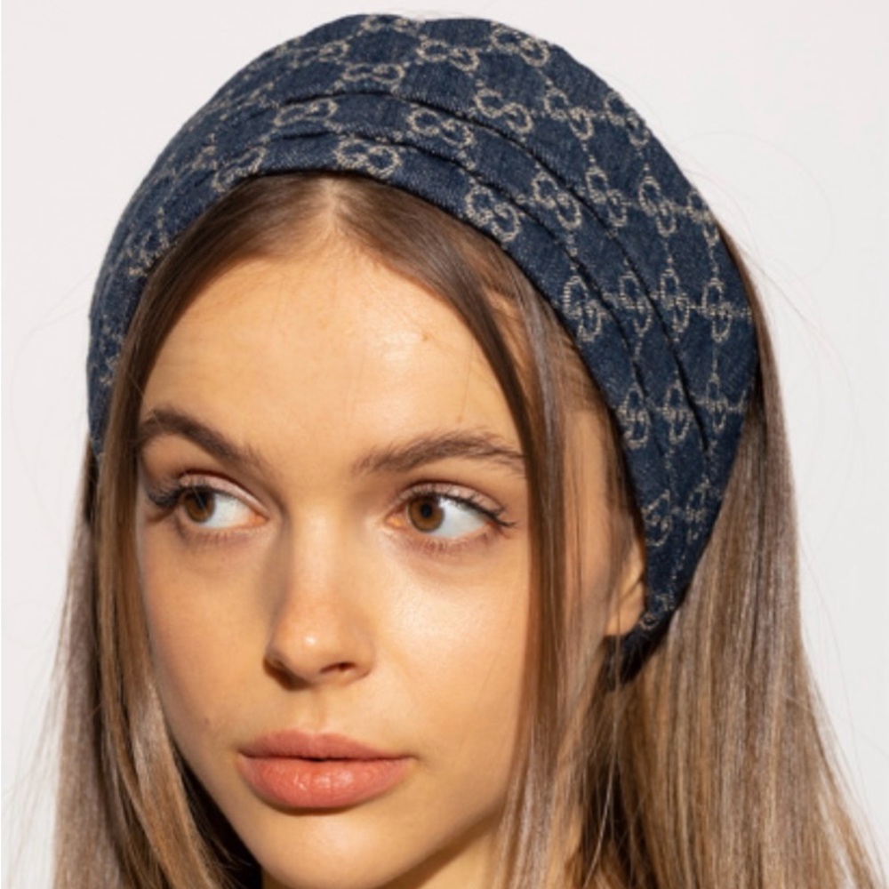 Gucci blue denim hair band